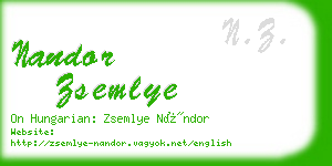 nandor zsemlye business card